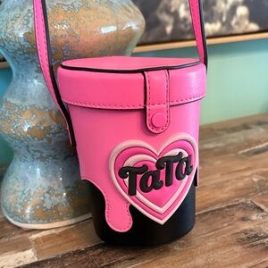 New Pink & Black Heart Crossbody Bag
